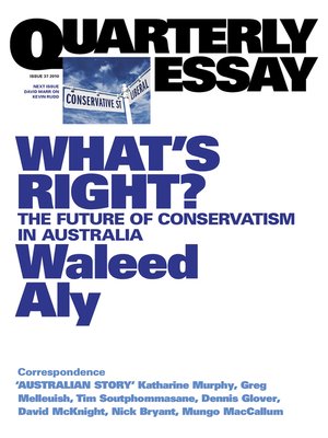 cover image of Quarterly Essay 37 What's Right?